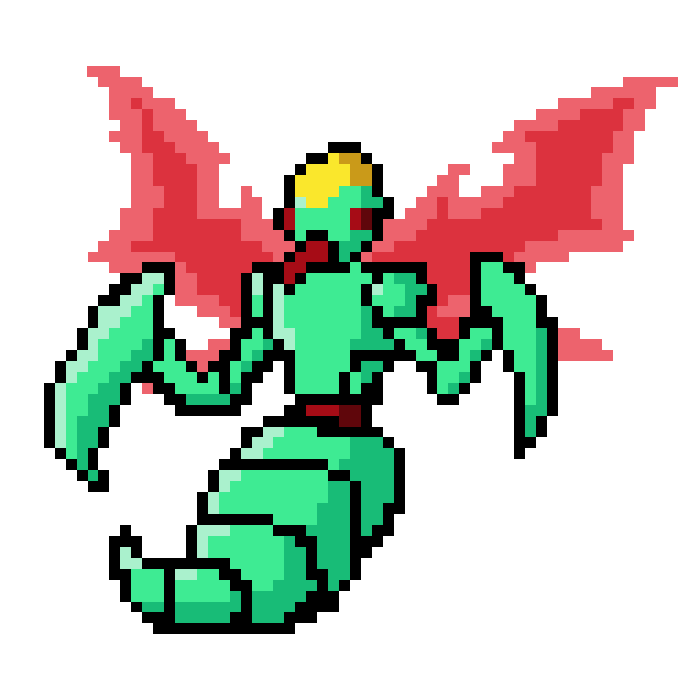 Sprite pixel de villano alado
