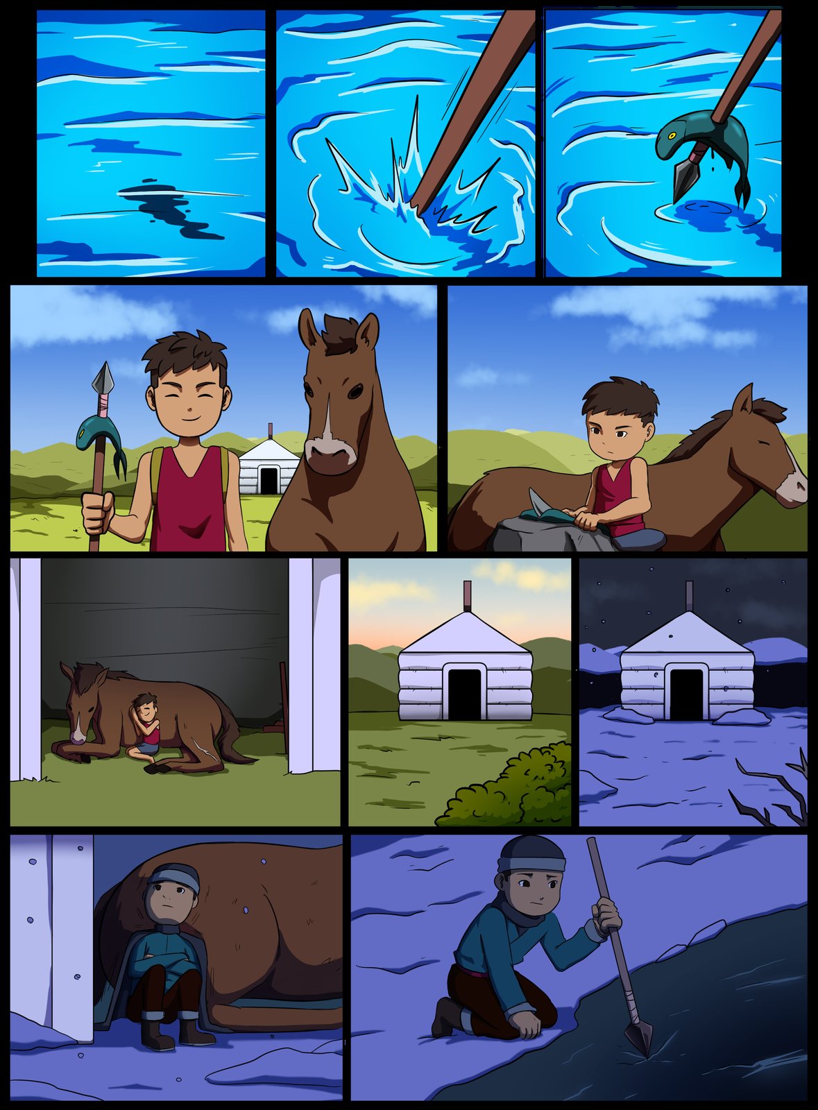Cómic de estilo de El Último Invierno, página 1